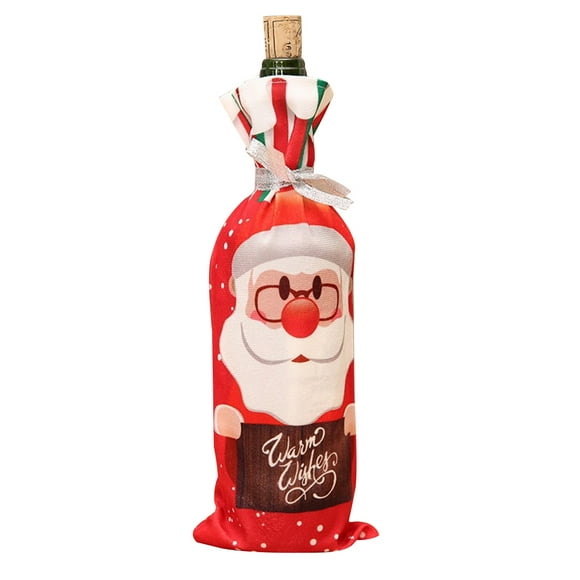 3 Red & 3 Green Wine Bottle Cover Bags Snowman Santa Claus Sequins Xmas Bag Gift 3 Red & 3 Green Wine Bottle Cover Bags Snowman Santa Claus Sequins Xmas Bag Gift